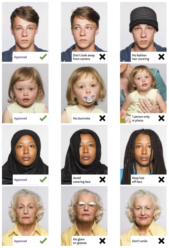 UK passport photo quality examples